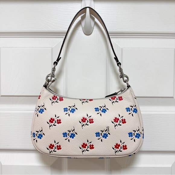 Coach Teri Floral Chalk Multi Pebbled Leather Shoulder Bag NWOT - Picture 5 of 14